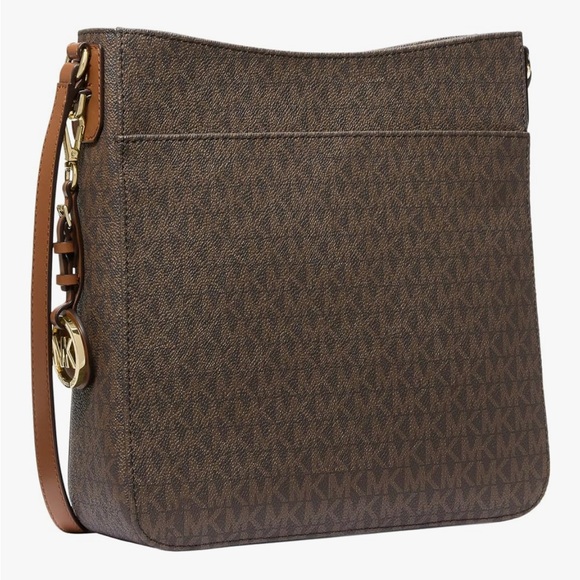 Michael Kors Large Jet Set Brown Tan Crossbody Bag Purse